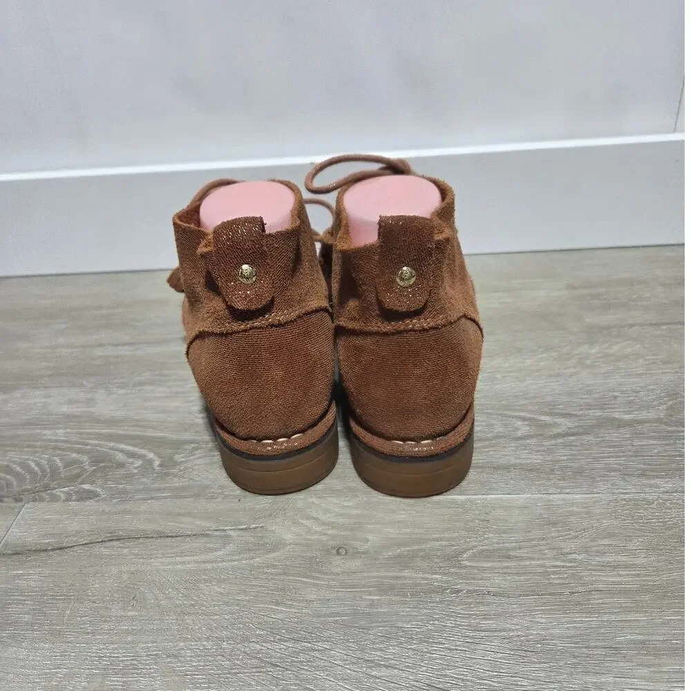 Hush Puppies Woman's Cyra Catelyn Shimmer Brown Suede Chukka Boots Size 10